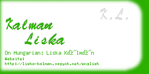 kalman liska business card